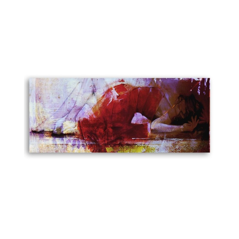 Leinwandbild modern - Frau im roten Kleid | Feeby