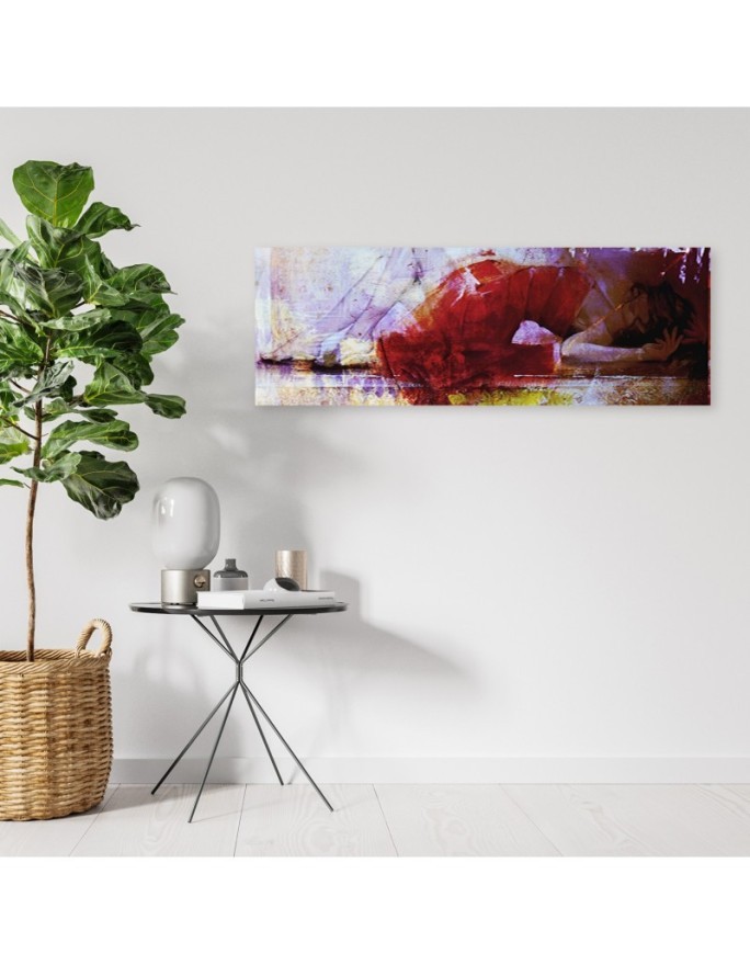 Woman in red dress - Modern canvas painting | FEEBY