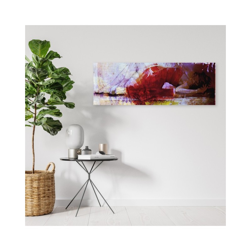 Leinwandbild modern - Frau im roten Kleid | Feeby