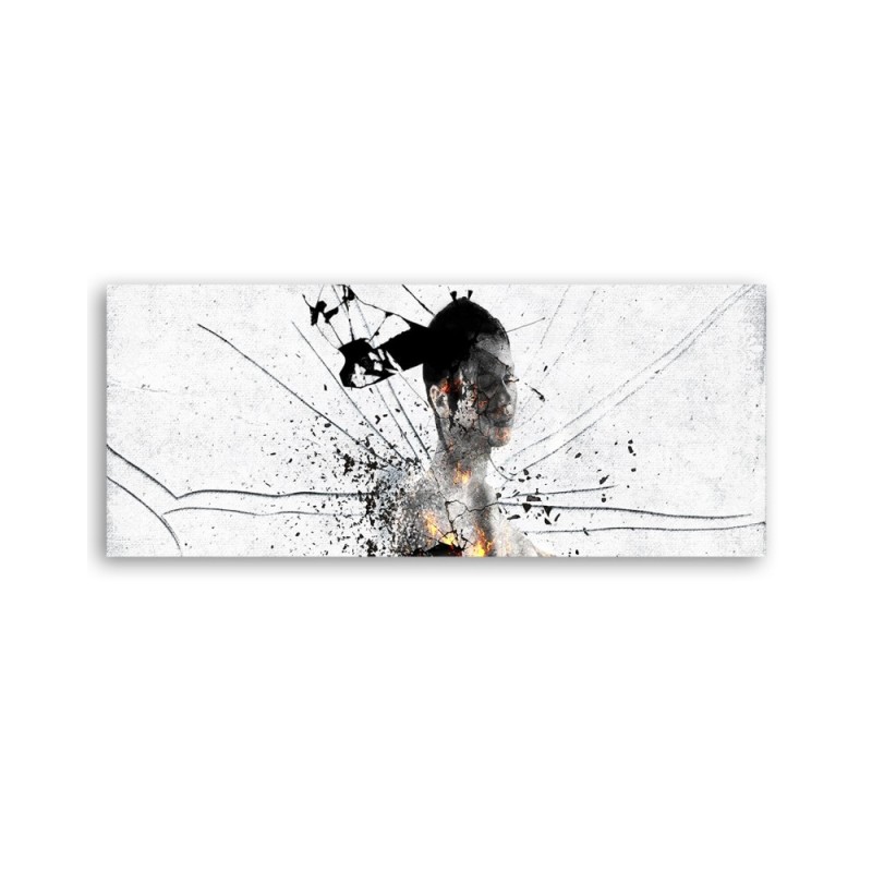 Bild auf Leinwand - Abstraktion auf zerbrochenem Glas | Feeby