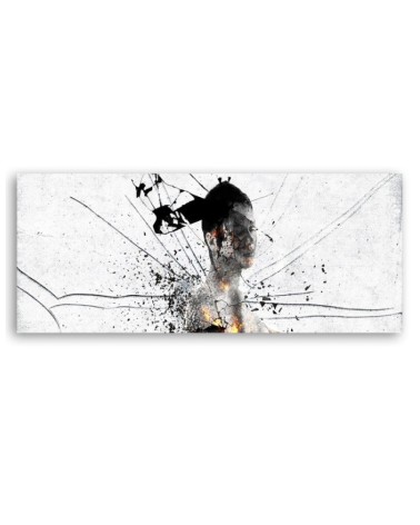 Bild auf Leinwand - Abstraktion auf zerbrochenem Glas | Feeby