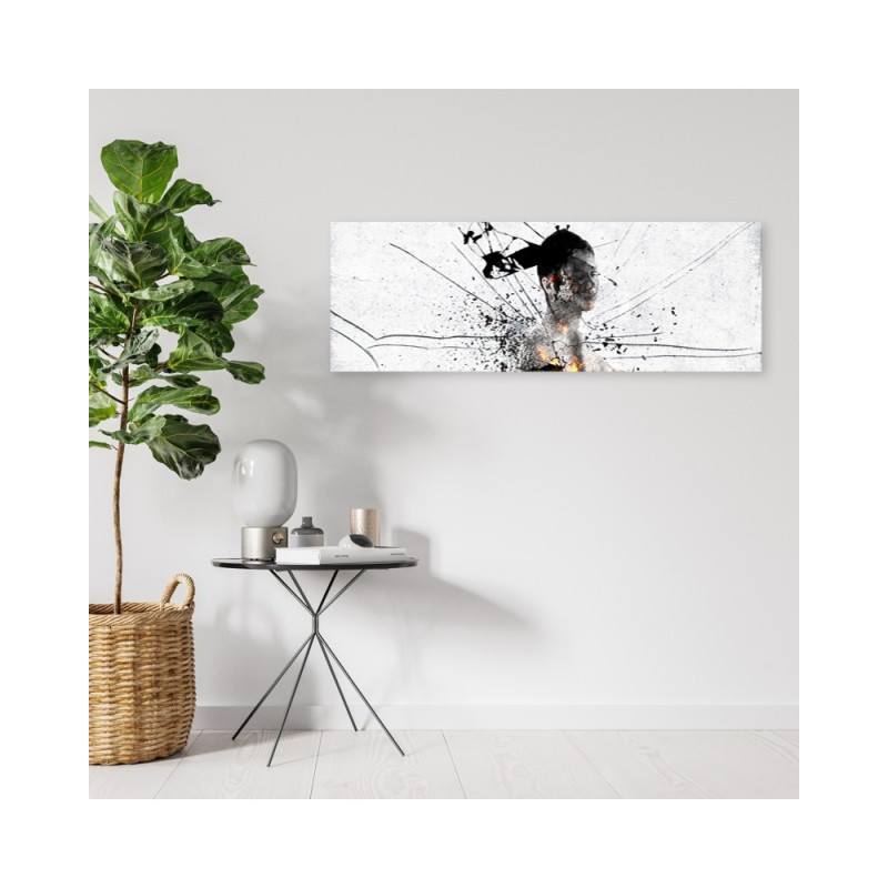 Bild auf Leinwand - Abstraktion auf zerbrochenem Glas | Feeby