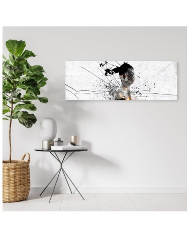 Bild auf Leinwand - Abstraktion auf zerbrochenem Glas | Feeby