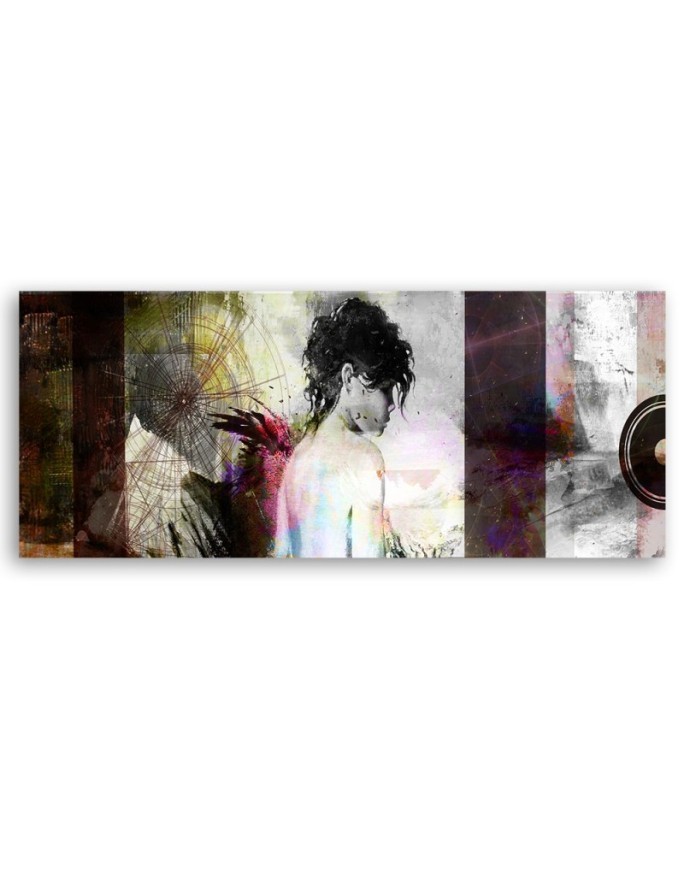 Wandbild für Wohnzimmer - Frau Pastell Glamour | Feeby