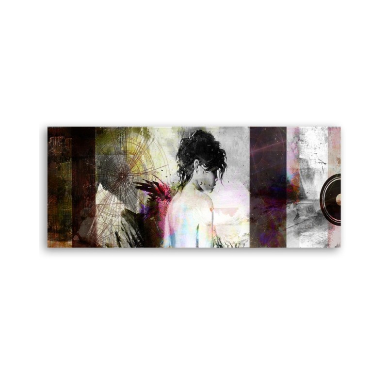 Wandbild für Wohnzimmer - Frau Pastell Glamour | Feeby