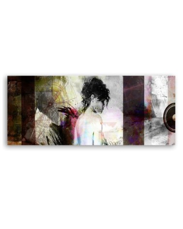 Wandbild für Wohnzimmer - Frau Pastell Glamour | Feeby