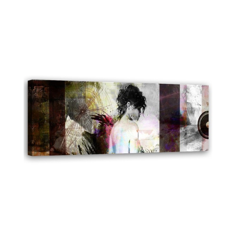 Wandbild für Wohnzimmer - Frau Pastell Glamour | Feeby