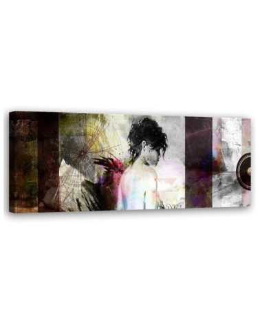 Wandbild für Wohnzimmer - Frau Pastell Glamour | Feeby