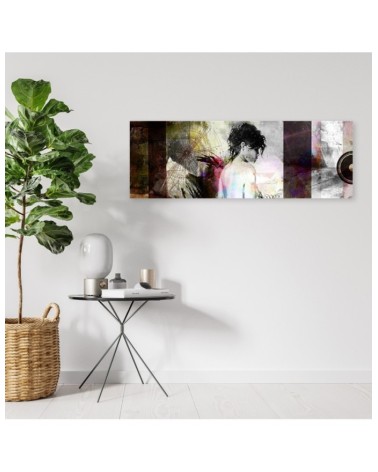 Wandbild für Wohnzimmer - Frau Pastell Glamour | Feeby