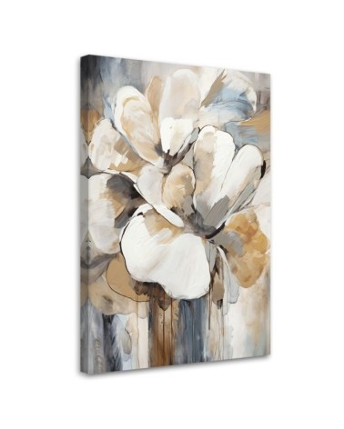 Modernes Wandbild - Beigefarbene Blumen | Feeby