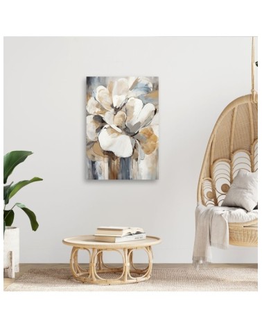 Modernes Wandbild - Beigefarbene Blumen | Feeby