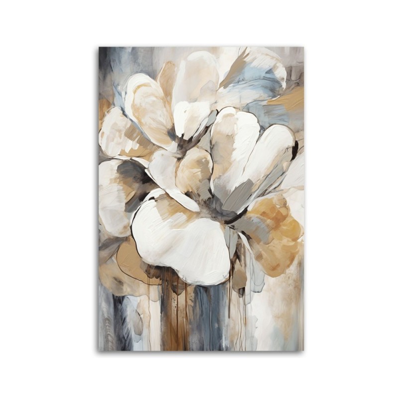 Modernes Wandbild - Beigefarbene Blumen | Feeby