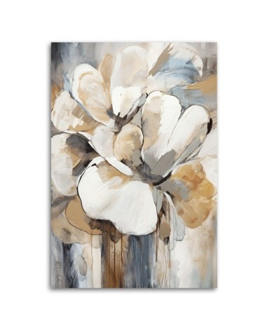 Modernes Wandbild - Beigefarbene Blumen | Feeby