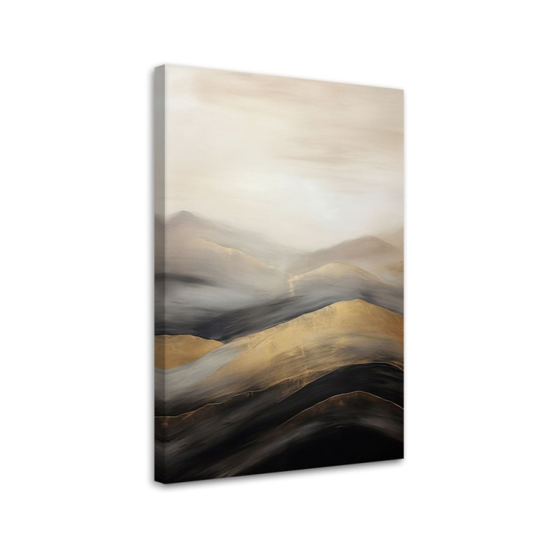 Leinwandbild modern - Beigefarbene Boho-Berge | Feeby