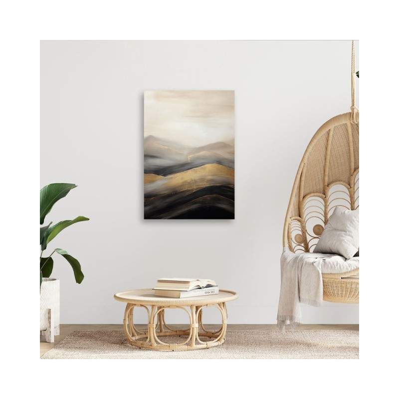 Leinwandbild modern - Beigefarbene Boho-Berge | Feeby