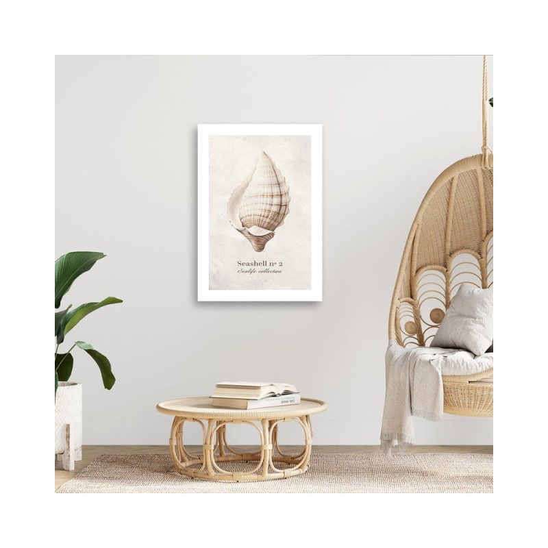 Leinwandbild - Muschel auf natürlichem Hintergrund | Feeby