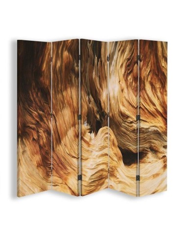 Living room divider - Wavy abstract with wood | FEEBY