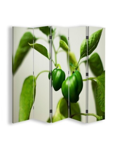 Decorative room divider - Green peppers on a branch | FEEBY