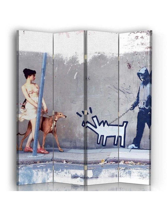 Parawan Spacer z psem, banksy - Jose Luis Guerrero - Feeby.pl