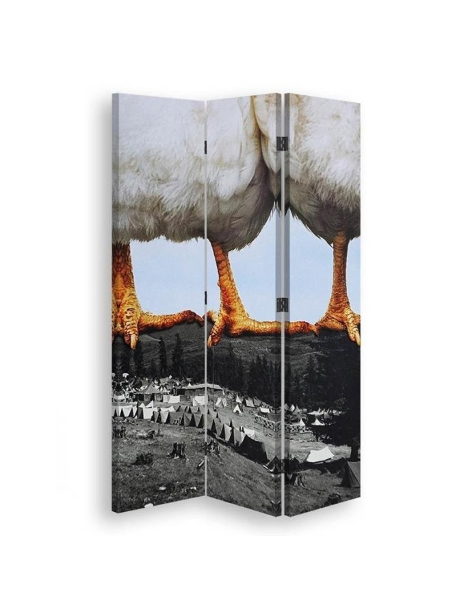 Decorative room divider - Hens standing on a mountain | FEEBY