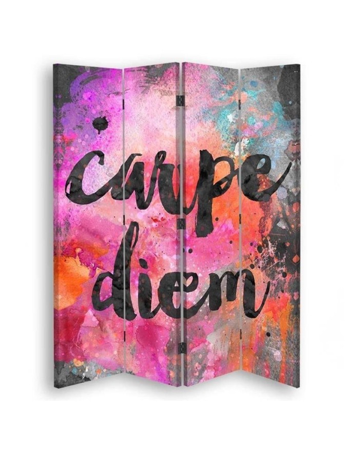 Parawan Napis carpe diem na kolorowym tle - Andrea Haase - Feeby.pl