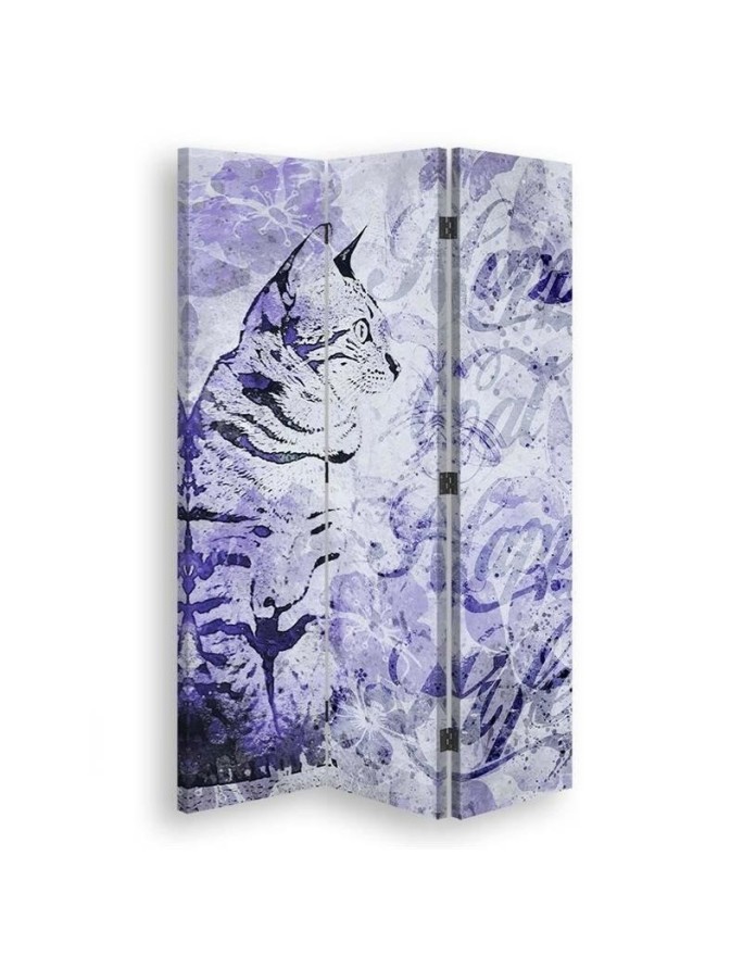 Double sided screen - Cat on purple old background | FEEBY