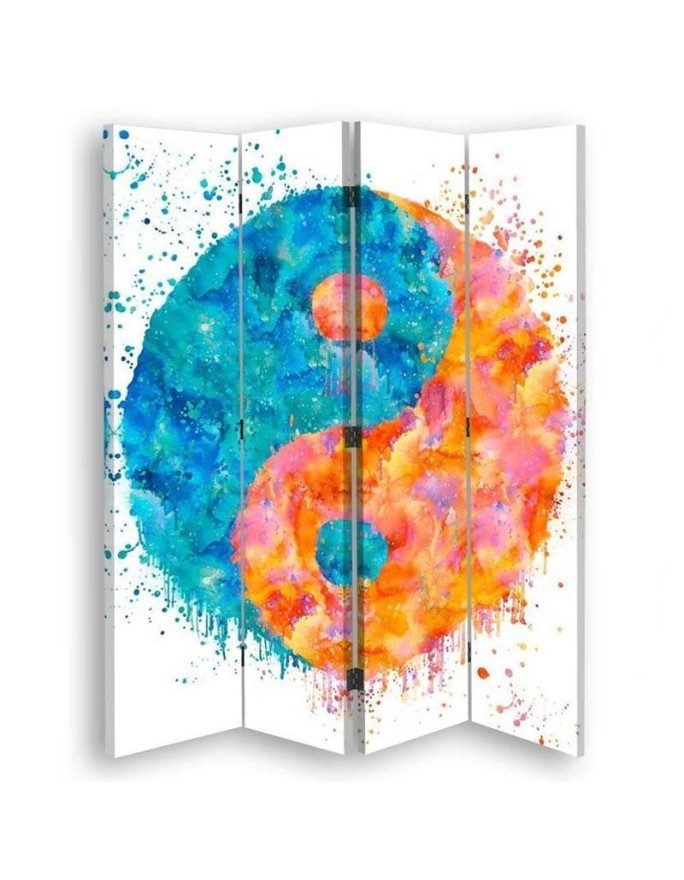 Decorative room divider - Blue and orange peace sign | FEEBY
