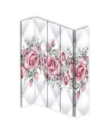 Bedroom divider - Roses on quilted texture | FEEBY Bedroom divider - Roses on quilted texture | FEEBY