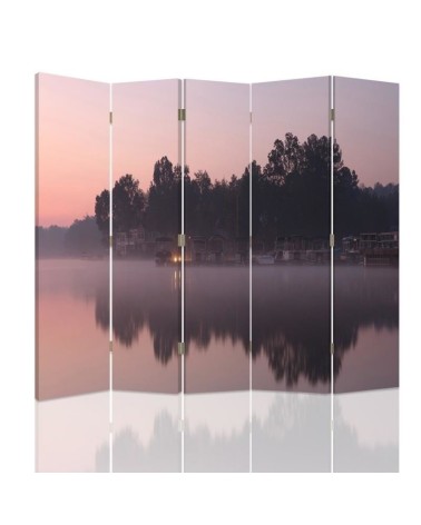 Practical folding screen - Lake in the morning | FEEBY