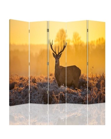 Modern room divider - Deer in the sunset glow | FEEBY
