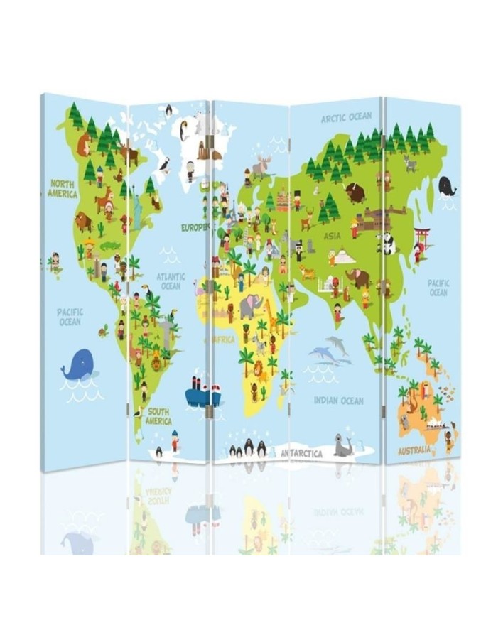 Parawan Mapa świata dla dzieci - feeby.pl