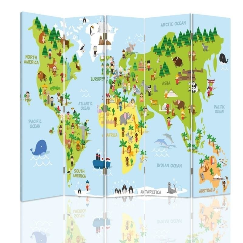 Parawan Mapa świata dla dzieci - feeby.pl