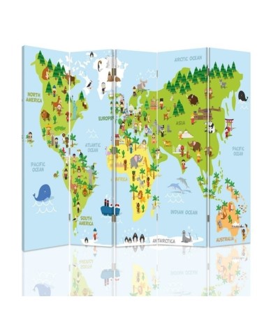 Parawan Mapa świata dla dzieci - feeby.pl
