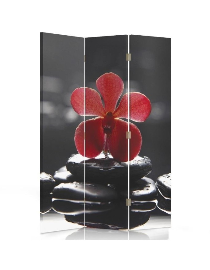 Parawan Zen z czerwoną orchideą - feeby.pl