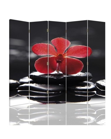 Parawan Zen z czerwoną orchideą - feeby.pl