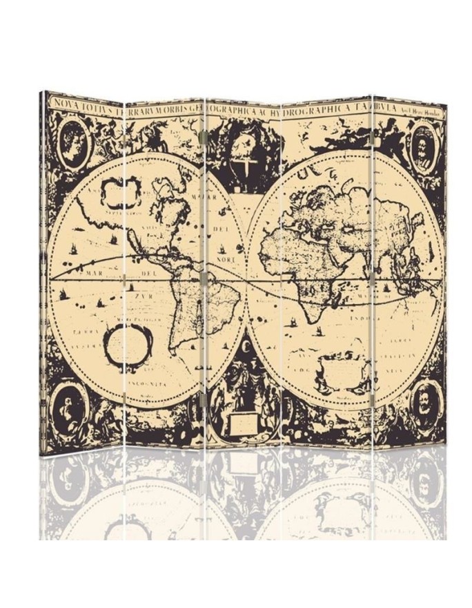 Parawan Mapa świata vintage - feeby.pl