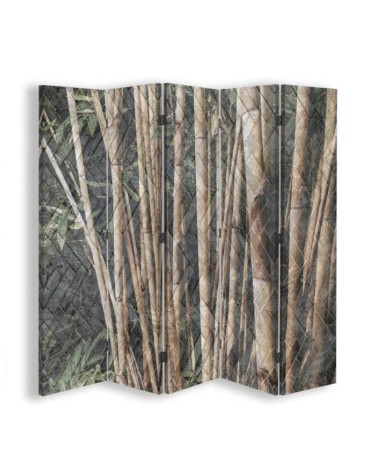 Double-sided screen - Bamboo stalks in brown | FEEBY