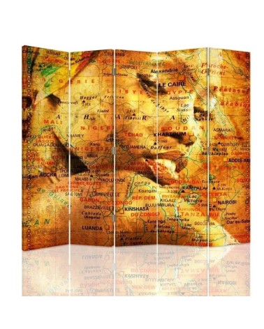 Room divider - Map with portrait of a woman | FEEBY Room divider - Map with portrait of a woman | FEEBY