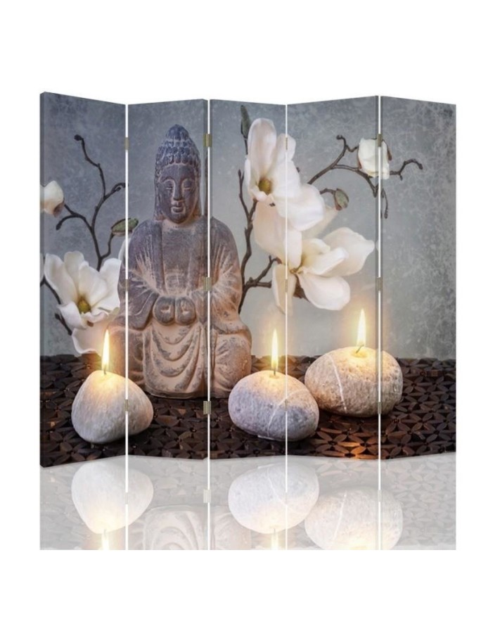 Parawan Budda w blasku świec - feeby.pl
