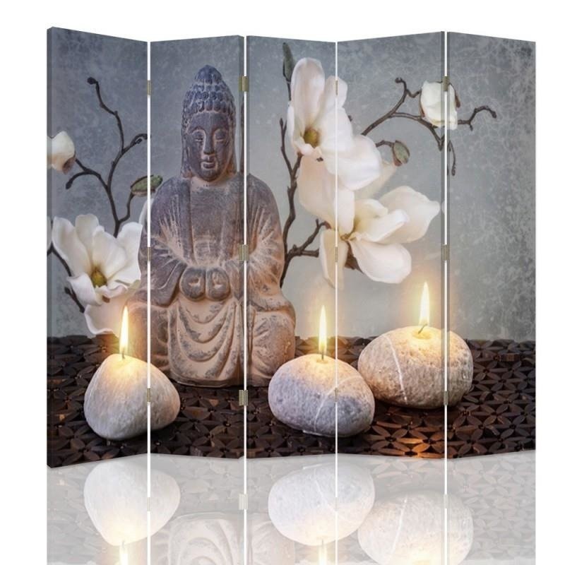Parawan Budda w blasku świec - feeby.pl
