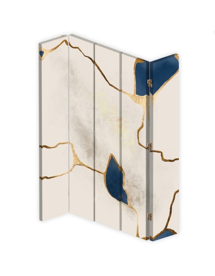 room divider - Blue and gold lines | FEEBY