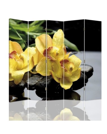 Decorative screen - Black of yellow orchid | FEEBY