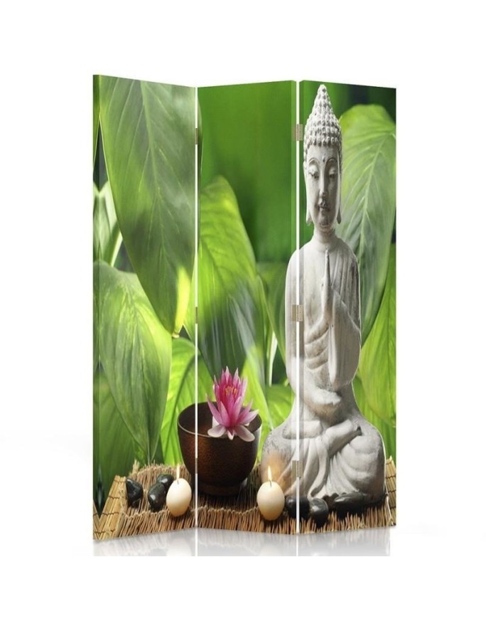 Parawan Budda na tle liści - feeby.pl