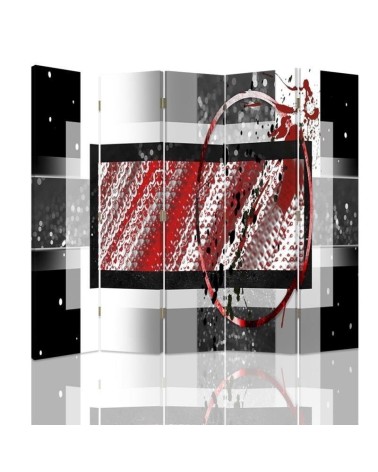 Modern room divider - Abstraction in black and red | FEEBY