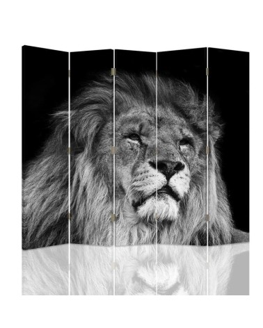 Living room divider - Lion in black and white | FEEBY