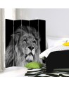Living room divider - Lion in black and white | FEEBY