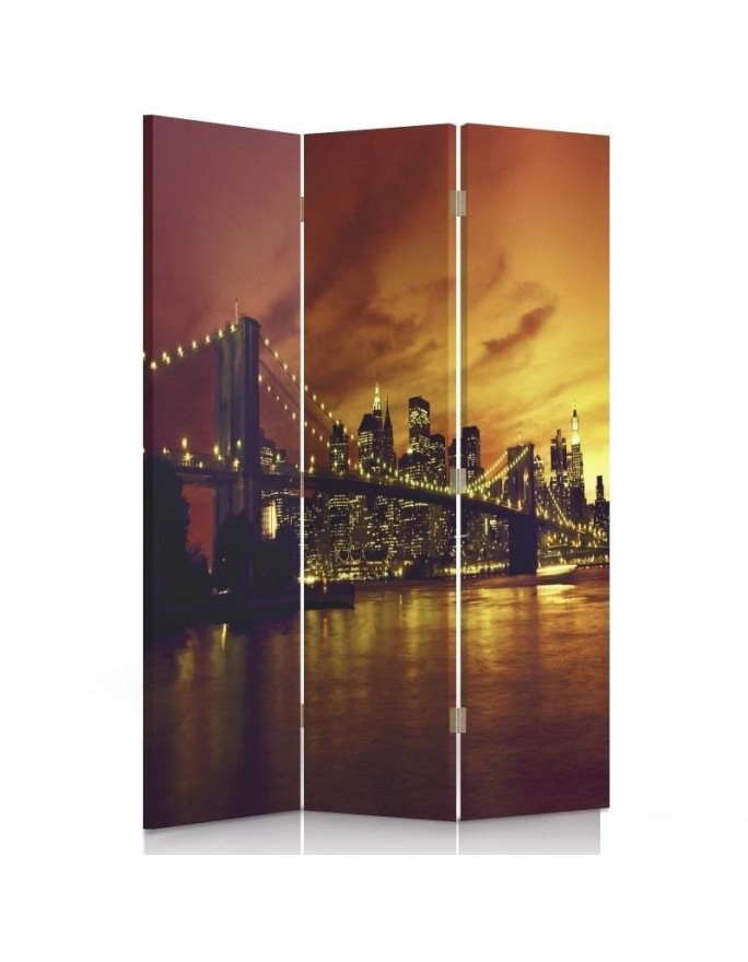 Parawan Brooklyn Bridge i Manhattan o zachodzie słońca - feeby.pl
