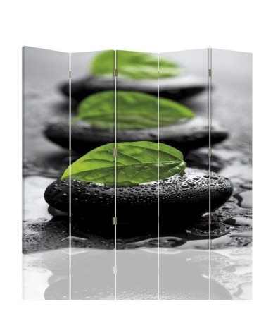 Decorative screen - Composition of pebbles and leaves | FEEBY