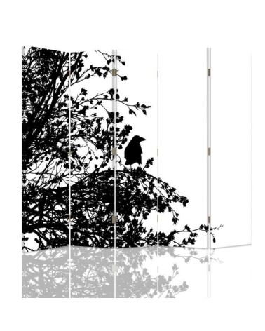Decorative room divider - Black bird on a branch | FEEBY