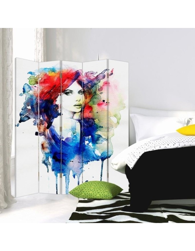 Parawan Kolorowy Kobieta Portret Glamour - feeby.pl